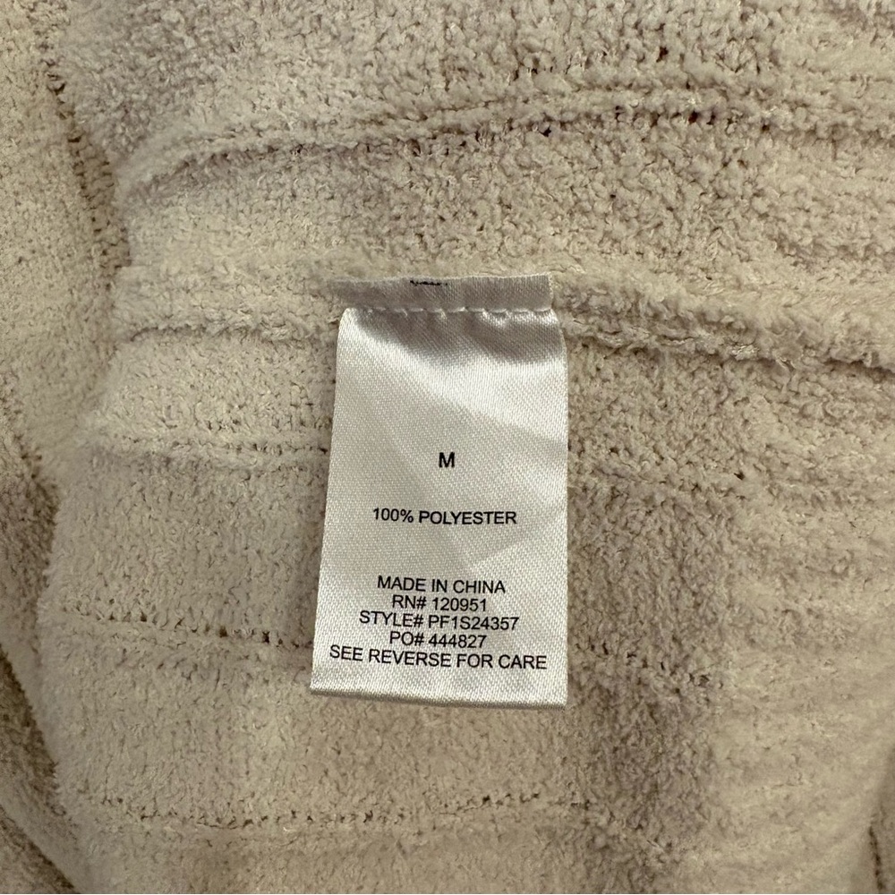 🔴 Pink Rose Fuzzy Ribbed Mock Neck Sweater Cropped Pullover Knit Cream Ivory M - Picture 5 of 6